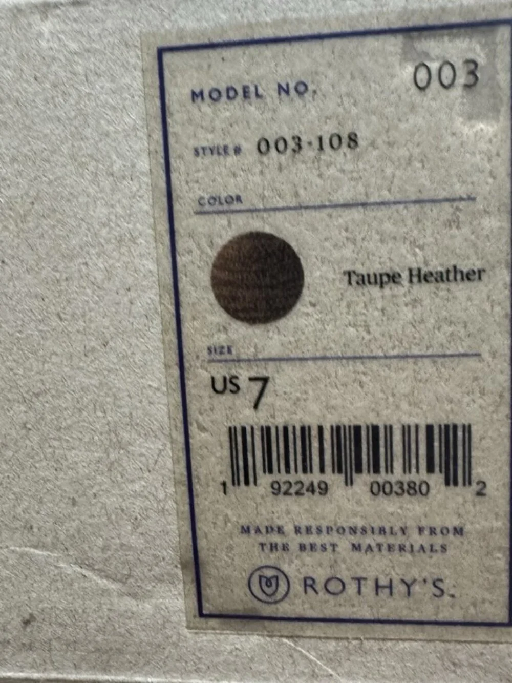 Rothys The Loafer Womens Taupe Heather Size 7 M